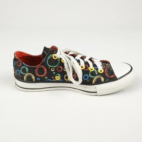 Converse Mens 7 Womens 9 Chuck Taylor All Star Low Top Circles Bubbles Shoes - Picture 4 of 12